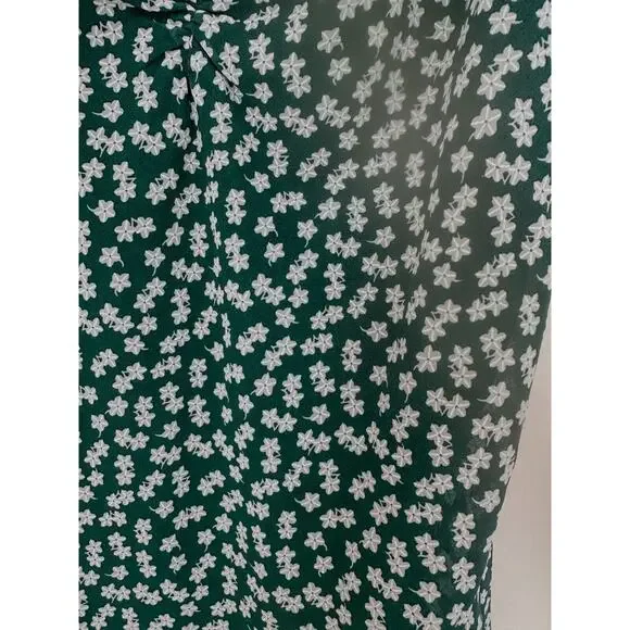 Princess Polly Green White Floral Spaghetti Strap Dress Size 2 - Picture 3 of 7
